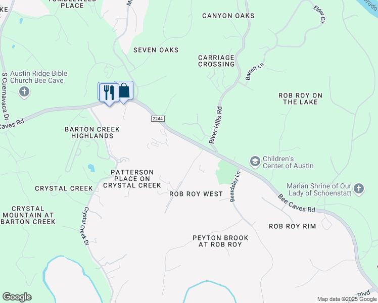 map of restaurants, bars, coffee shops, grocery stores, and more near 300 Grace Lane in Austin