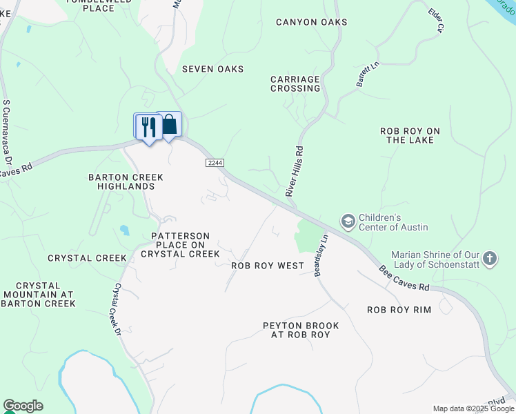 map of restaurants, bars, coffee shops, grocery stores, and more near 300 Grace Lane in Austin