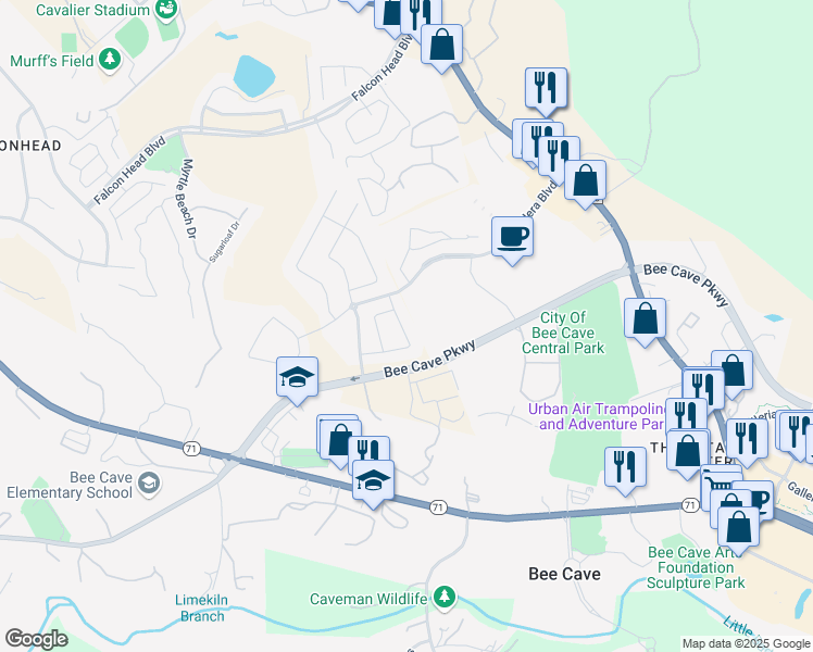 map of restaurants, bars, coffee shops, grocery stores, and more near 4229 Tambre Bend in Austin