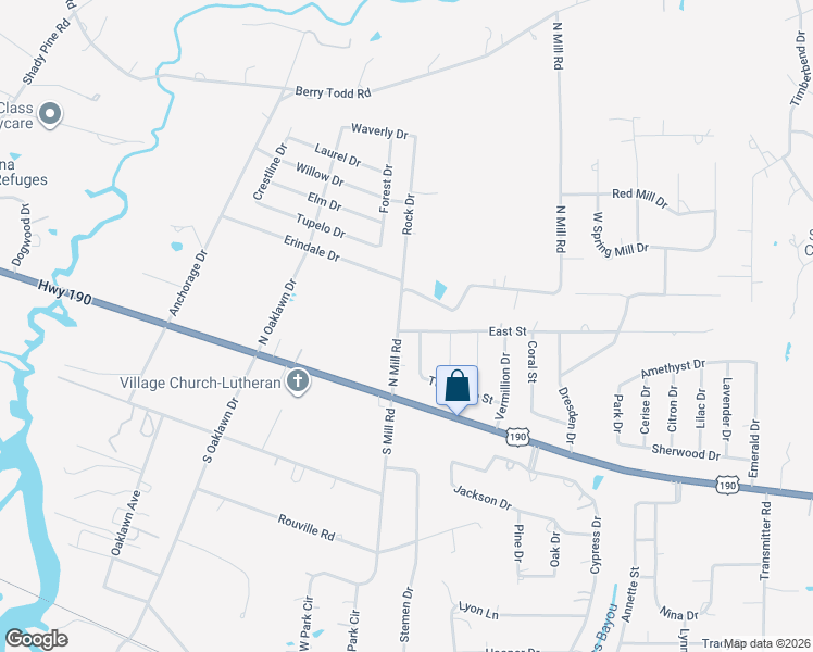 map of restaurants, bars, coffee shops, grocery stores, and more near 61098 North Mill Road in Lacombe