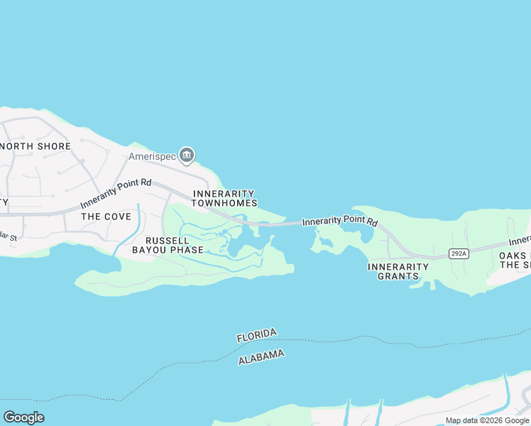 map of restaurants, bars, coffee shops, grocery stores, and more near 15960 Innerarity Point Road in Pensacola