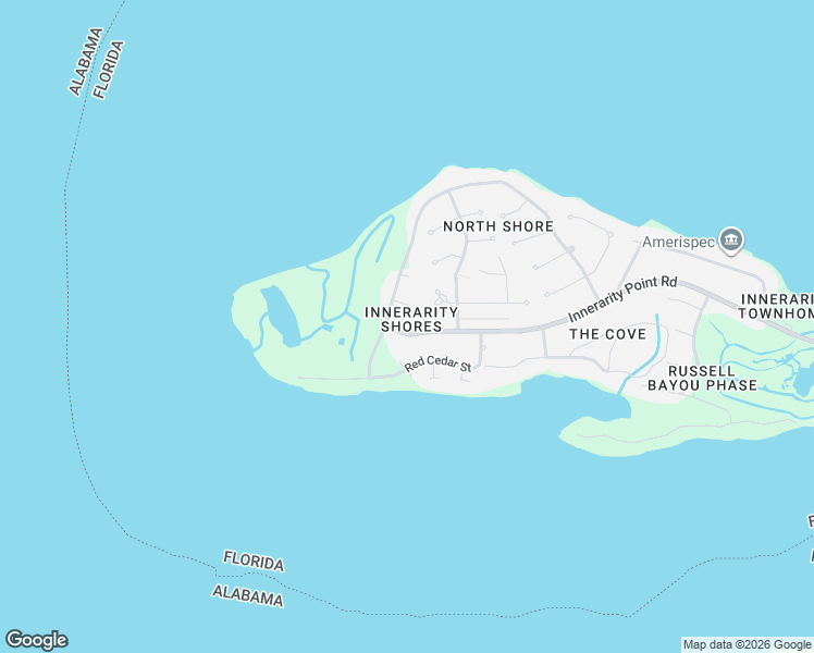 map of restaurants, bars, coffee shops, grocery stores, and more near 16601 Blue Heron Circle in Pensacola