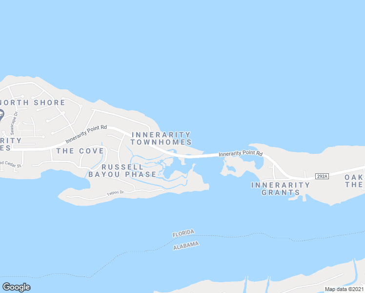 map of restaurants, bars, coffee shops, grocery stores, and more near 15956 Innerarity Point Road in Pensacola