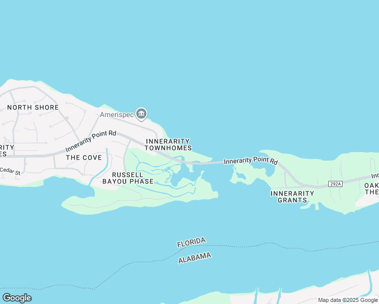 map of restaurants, bars, coffee shops, grocery stores, and more near 15960 Innerarity Point Road in Pensacola