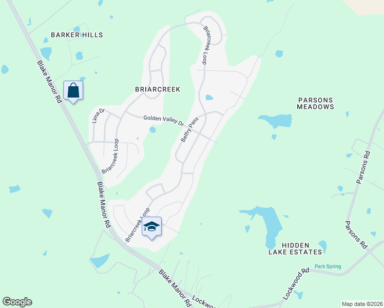 map of restaurants, bars, coffee shops, grocery stores, and more near 13608 Briarcreek Loop in Manor