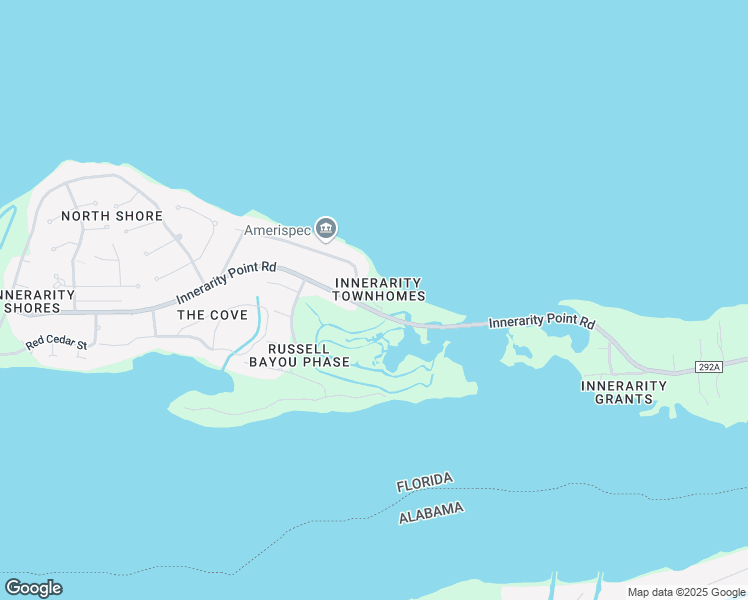 map of restaurants, bars, coffee shops, grocery stores, and more near 16080 Innerarity Point Road in Pensacola