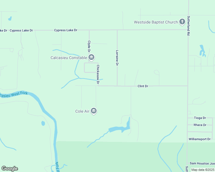 map of restaurants, bars, coffee shops, grocery stores, and more near 3359 Clint Drive in Lake Charles