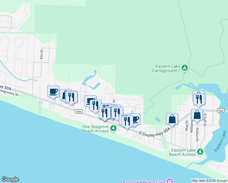 map of restaurants, bars, coffee shops, grocery stores, and more near 24 Joanna Drive in Santa Rosa Beach