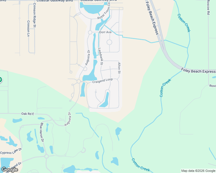 map of restaurants, bars, coffee shops, grocery stores, and more near 4049 Greenan Way in Gulf Shores