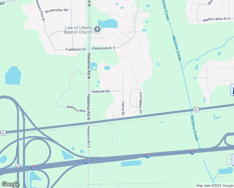 map of restaurants, bars, coffee shops, grocery stores, and more near 12000 Debarah Road in Jacksonville
