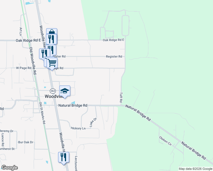 map of restaurants, bars, coffee shops, grocery stores, and more near 9234 Duggar Road in Tallahassee
