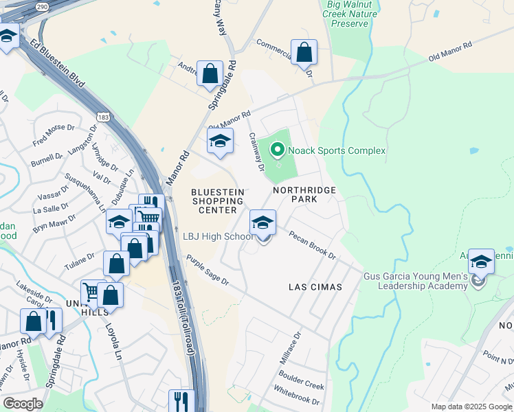 map of restaurants, bars, coffee shops, grocery stores, and more near in Austin