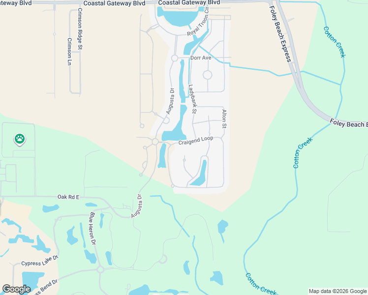 map of restaurants, bars, coffee shops, grocery stores, and more near 4069 Portland Circle in Gulf Shores