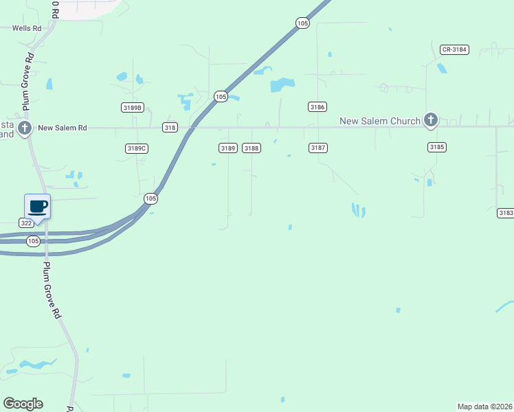 map of restaurants, bars, coffee shops, grocery stores, and more near 490 County Road 3188 in Cleveland
