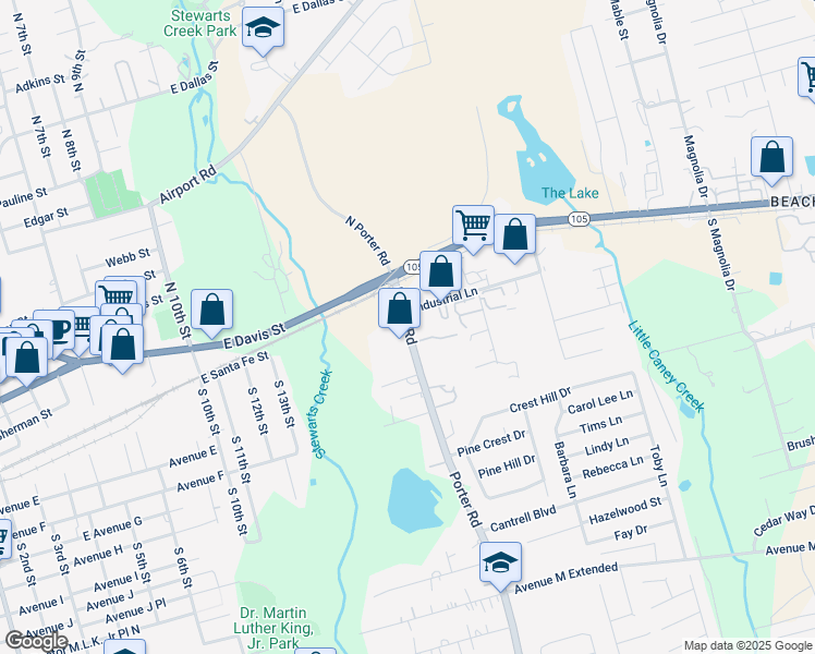 map of restaurants, bars, coffee shops, grocery stores, and more near 273 Farm to Market Road 1314 in Conroe