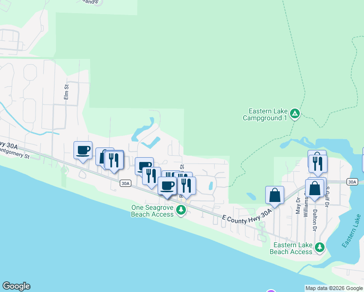map of restaurants, bars, coffee shops, grocery stores, and more near 24 Joanna Drive in Santa Rosa Beach