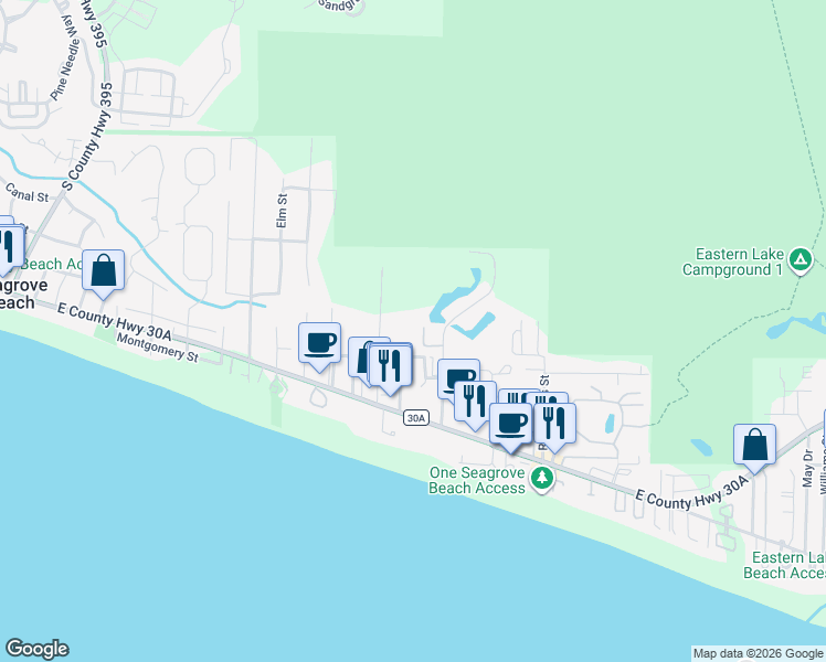 map of restaurants, bars, coffee shops, grocery stores, and more near 231 Somerset Bridge Road in Santa Rosa Beach