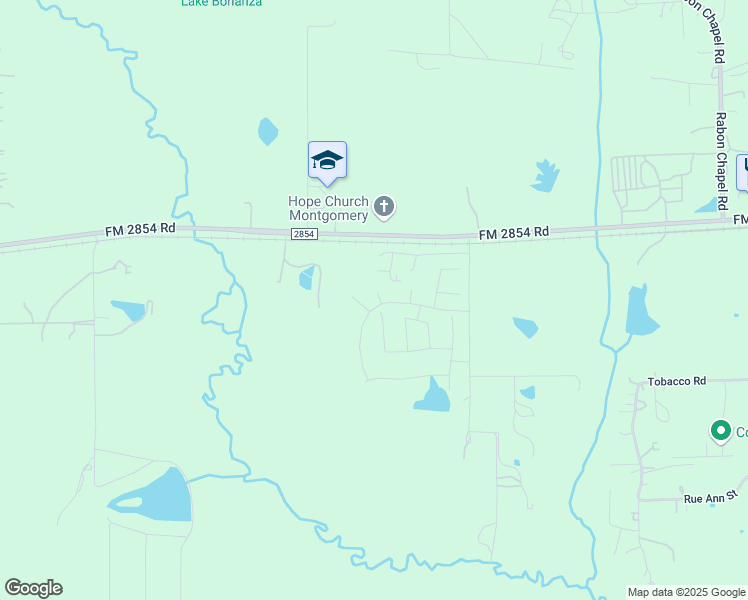 map of restaurants, bars, coffee shops, grocery stores, and more near 16751 FM 2854 Road in Montgomery