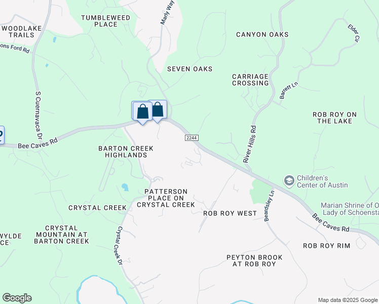 map of restaurants, bars, coffee shops, grocery stores, and more near 8665 Bee Caves Road in Austin