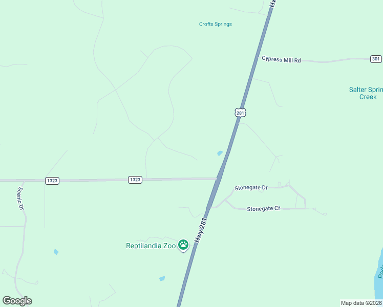 map of restaurants, bars, coffee shops, grocery stores, and more near 282 Ranch Road 1323 in Johnson City