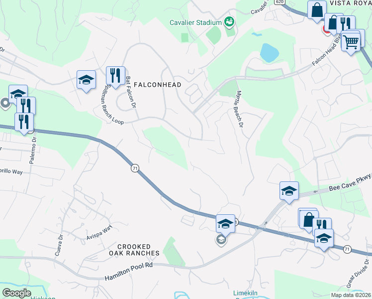 map of restaurants, bars, coffee shops, grocery stores, and more near 4512 Sharpshinned Hawk Cove in Austin