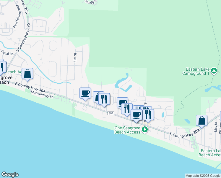 map of restaurants, bars, coffee shops, grocery stores, and more near 231 Somerset Bridge Road in Santa Rosa Beach