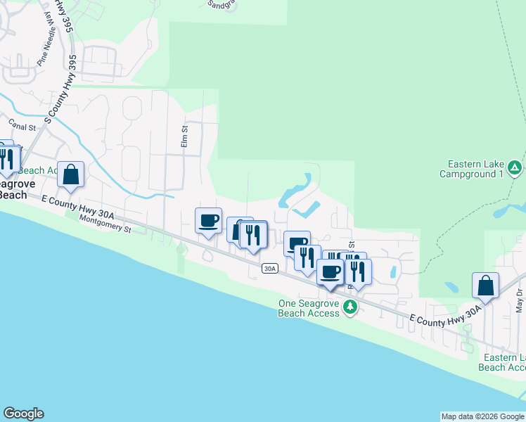 map of restaurants, bars, coffee shops, grocery stores, and more near 231 Somerset Bridge Road in Santa Rosa Beach