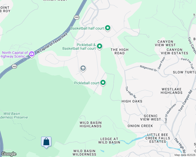 map of restaurants, bars, coffee shops, grocery stores, and more near 1821 Far Gallant Drive in Austin