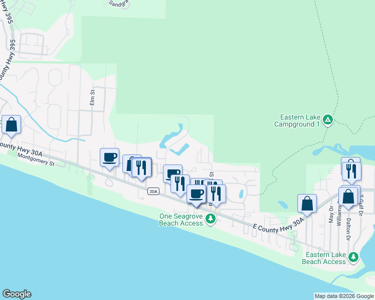map of restaurants, bars, coffee shops, grocery stores, and more near 332 Somerset Bridge Road in Santa Rosa Beach