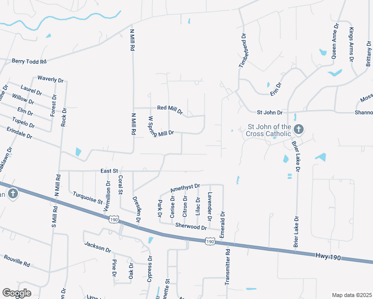 map of restaurants, bars, coffee shops, grocery stores, and more near 61090 Bumper Road in Lacombe