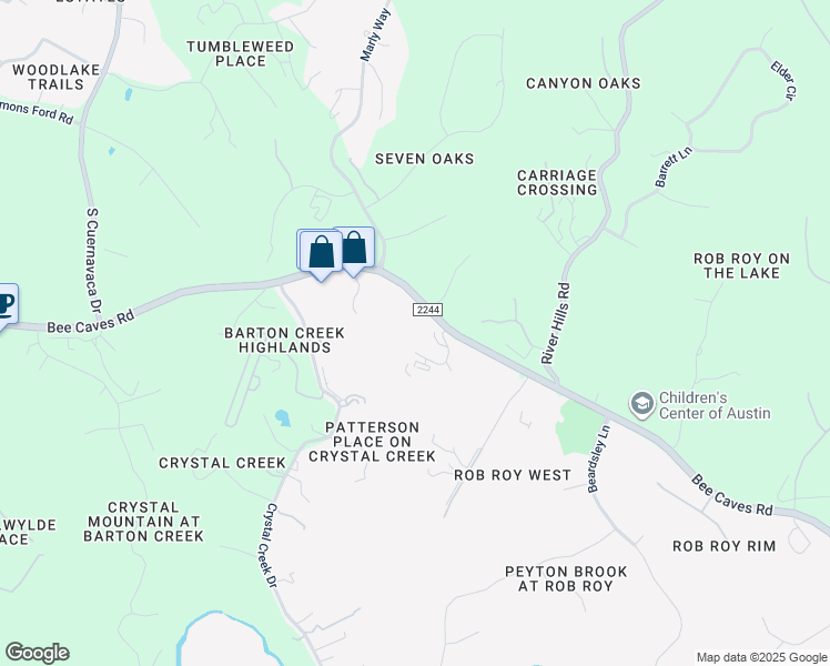 map of restaurants, bars, coffee shops, grocery stores, and more near 8665 Bee Cave Road in Austin