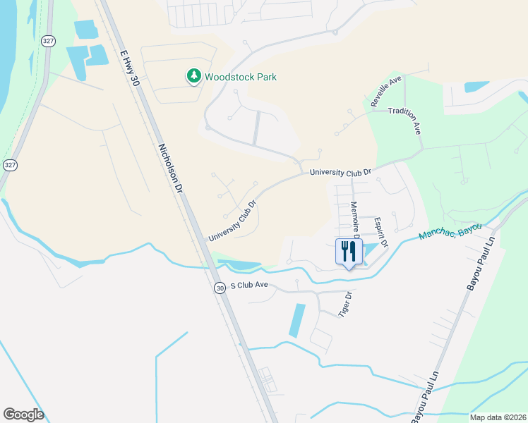map of restaurants, bars, coffee shops, grocery stores, and more near 3117 McClendon Court in Baton Rouge