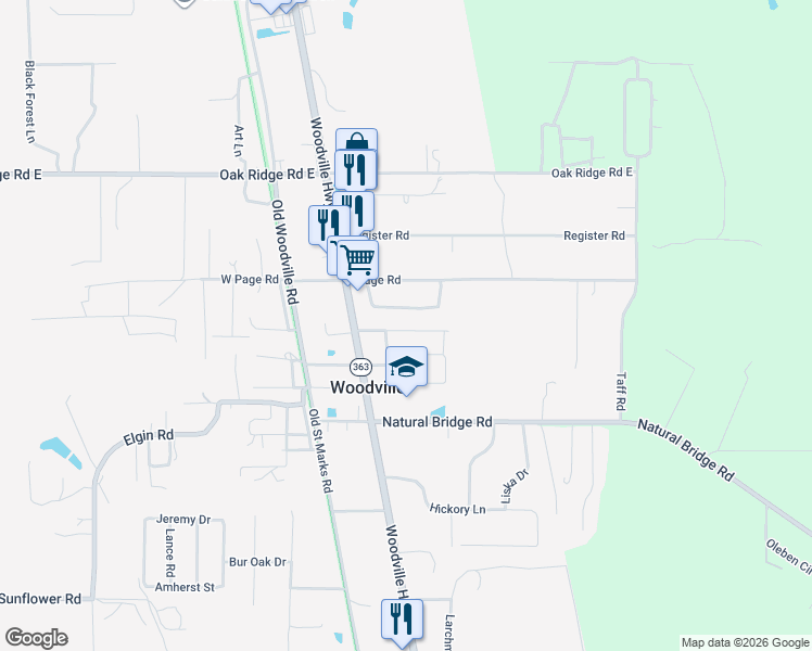 map of restaurants, bars, coffee shops, grocery stores, and more near 1915 Shadyside Circle in Tallahassee