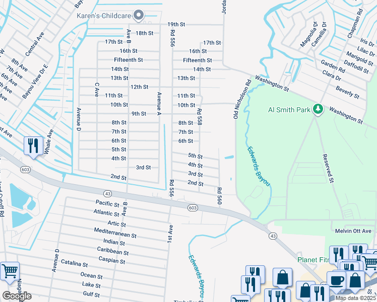 map of restaurants, bars, coffee shops, grocery stores, and more near 3078 5th St in Hancock