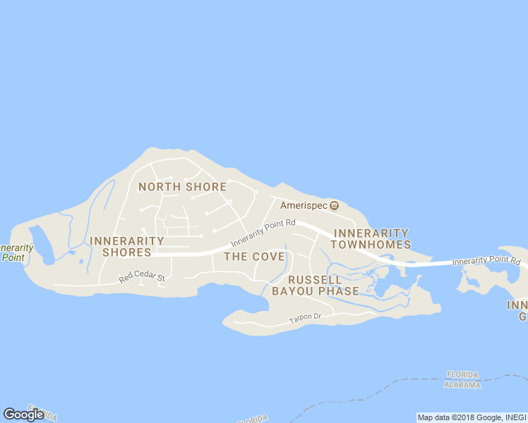 map of restaurants, bars, coffee shops, grocery stores, and more near 16354 North Shore Drive in Pensacola