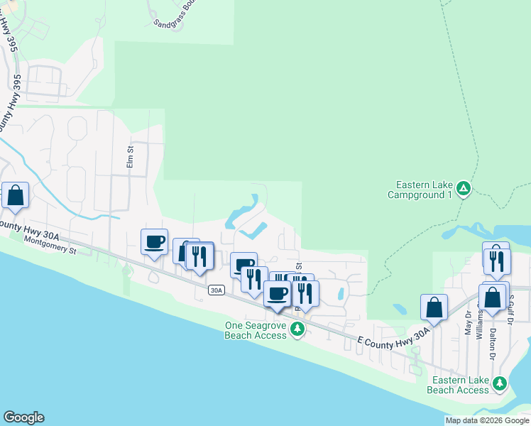 map of restaurants, bars, coffee shops, grocery stores, and more near 332 Somerset Bridge Road in Santa Rosa Beach