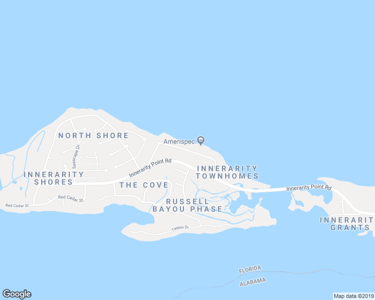 map of restaurants, bars, coffee shops, grocery stores, and more near 16297 North Shore Drive in Pensacola