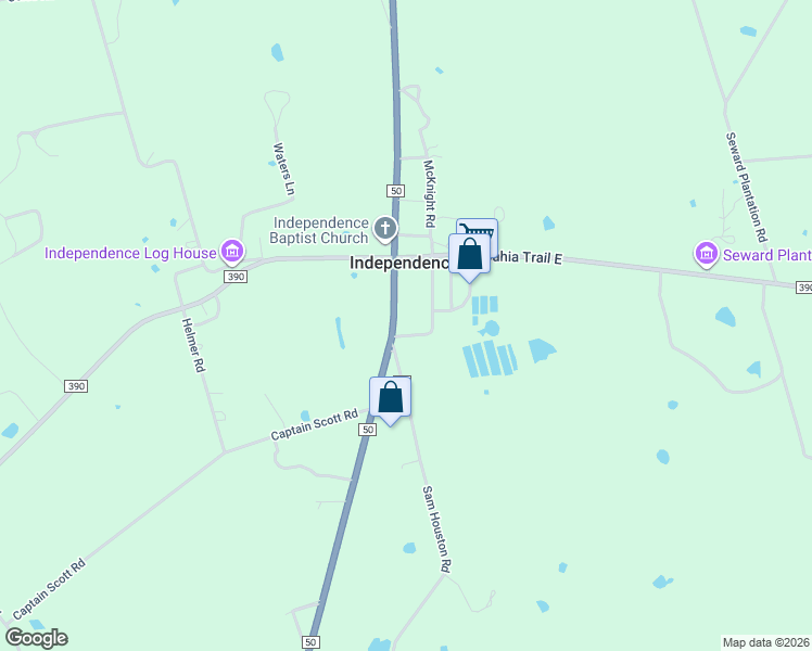 map of restaurants, bars, coffee shops, grocery stores, and more near 10150 Farm to Market 50 in Brenham