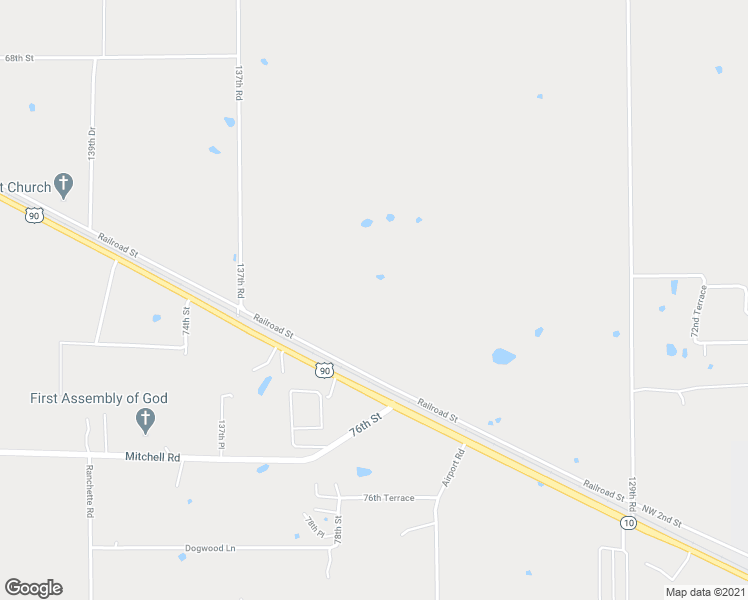 map of restaurants, bars, coffee shops, grocery stores, and more near 13381 Railroad Street in Live Oak