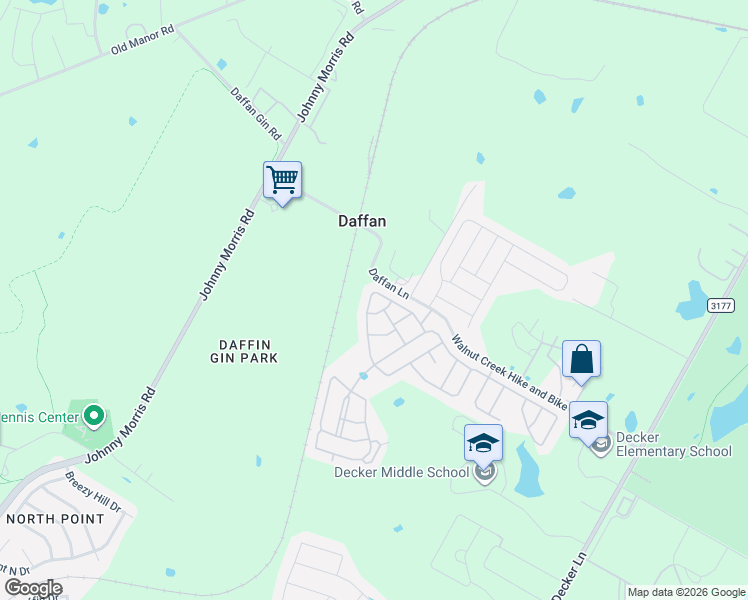 map of restaurants, bars, coffee shops, grocery stores, and more near 7500 Daffan Lane in Austin