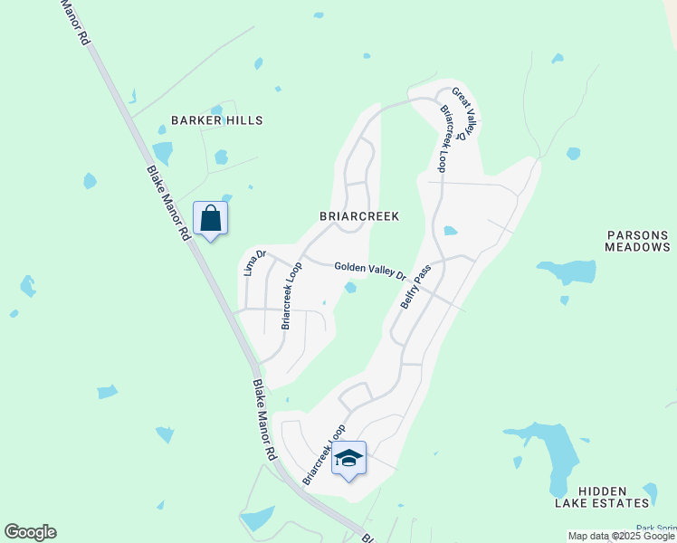 map of restaurants, bars, coffee shops, grocery stores, and more near 17741 Golden Valley Drive in Manor