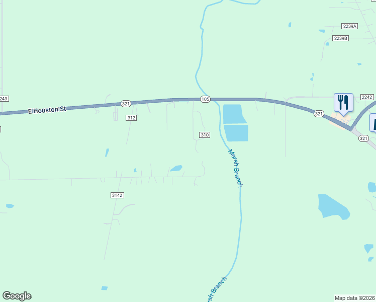 map of restaurants, bars, coffee shops, grocery stores, and more near 214 County Road 310 in Cleveland