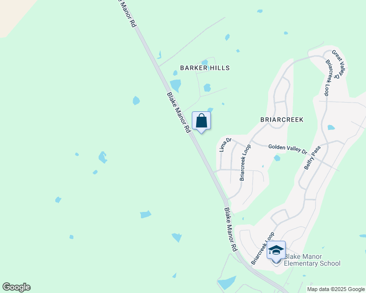 map of restaurants, bars, coffee shops, grocery stores, and more near 17529 Blake Manor Road in Manor