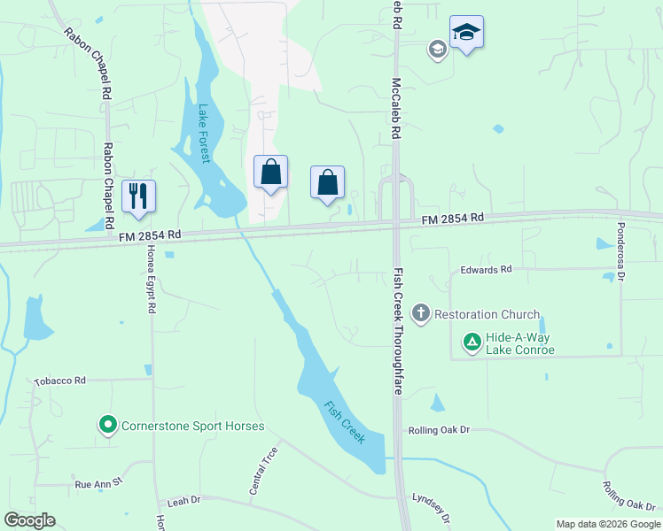 map of restaurants, bars, coffee shops, grocery stores, and more near 105 Ebner Lake Front Drive in Montgomery