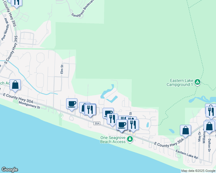 map of restaurants, bars, coffee shops, grocery stores, and more near 523 Somerset Bridge Road in Santa Rosa Beach