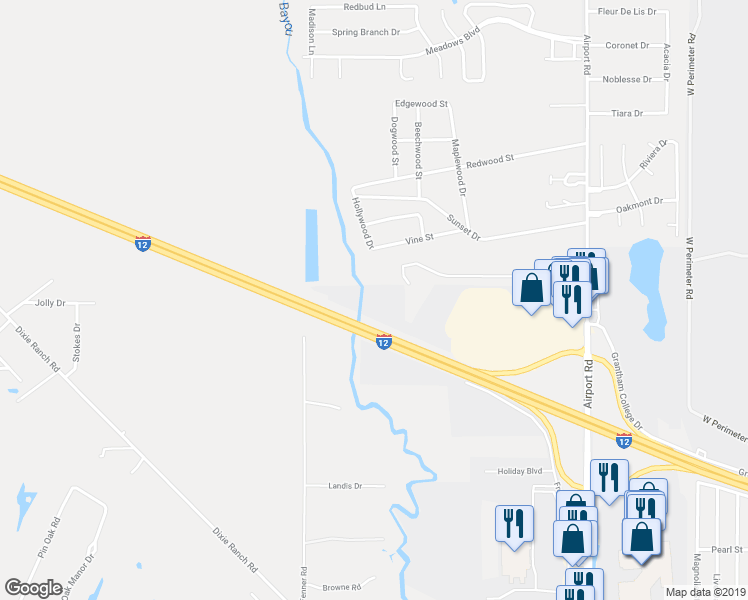 map of restaurants, bars, coffee shops, grocery stores, and more near 33480 Highway 433 in Slidell