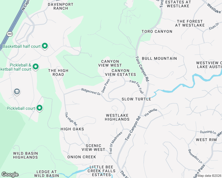map of restaurants, bars, coffee shops, grocery stores, and more near 2504 Trail of the Madrones in Austin