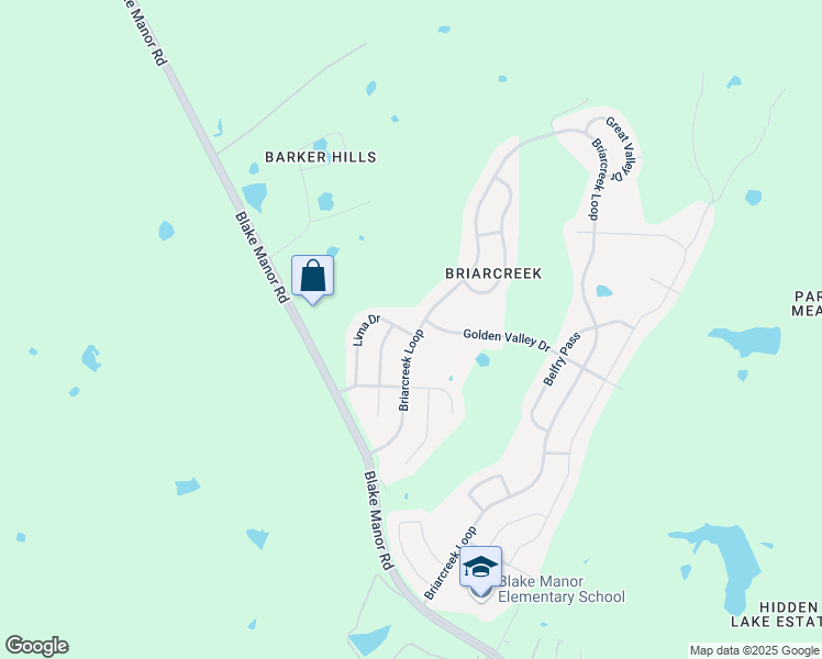 map of restaurants, bars, coffee shops, grocery stores, and more near 11808 Briarcreek Loop in Manor