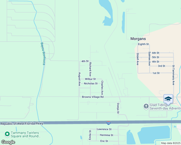 map of restaurants, bars, coffee shops, grocery stores, and more near 61141 Richard Avenue in Slidell