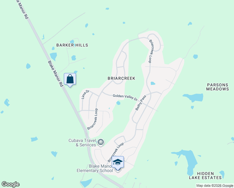 map of restaurants, bars, coffee shops, grocery stores, and more near 17816 Golden Valley Drive in Manor